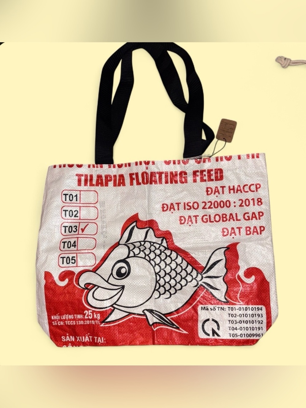 Malia Designs NWT Recycled Feed Sack Tote Bag – Handmade in Cambodia - Picture 2 of 8